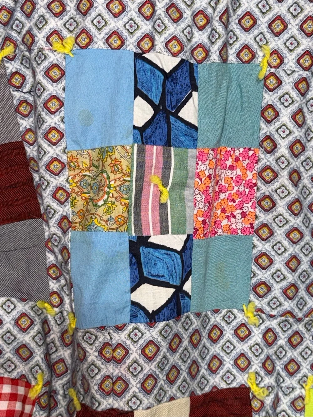 Handmade Multicolor Patchwork Quilt Throw Cozy Living Accent 85